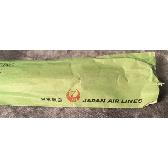 Vintage Japan Airlines Commemorative Date Line Crossing Paper Fan With Bamboo Fr - Picture 7 of 7